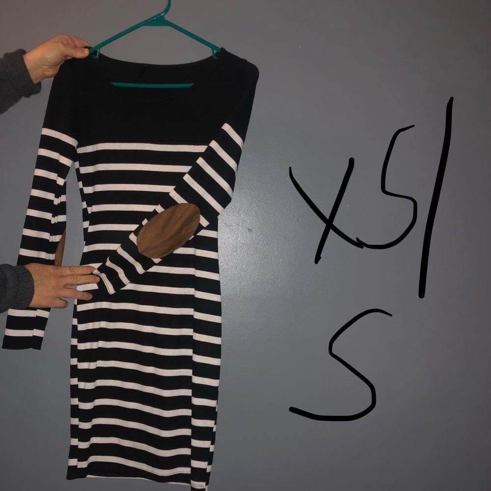 Striped dress w/elbow pads!